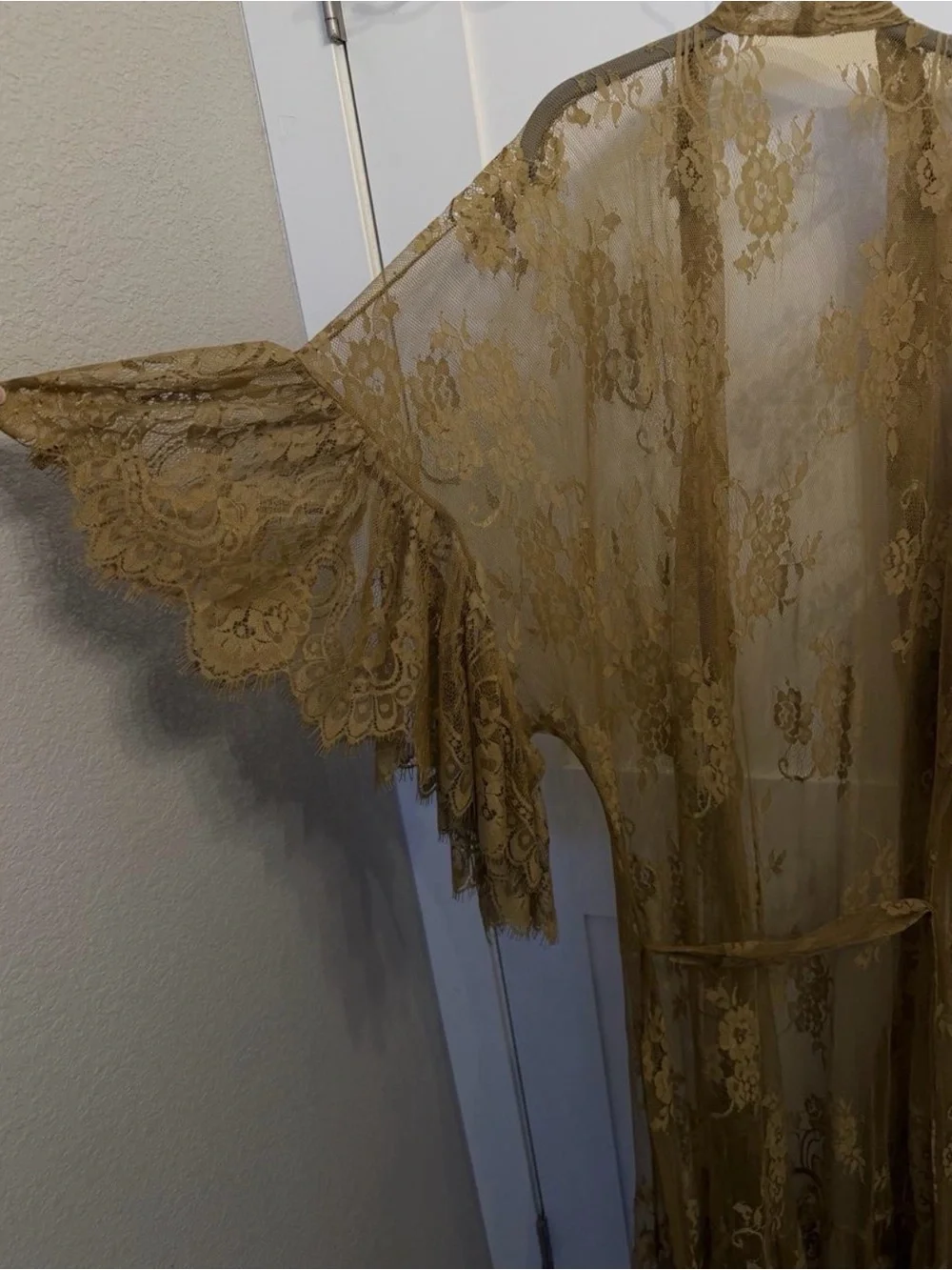 We The Free - Sheer Lace Duster in Antique Gold Tone - Picture 3 of 4